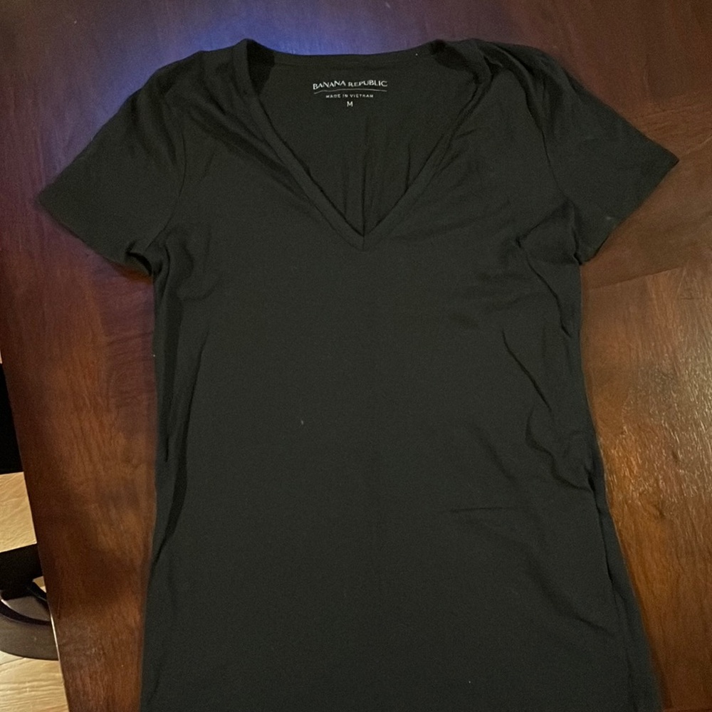 Banana Republic Size Medium Black Short Sleeve Top